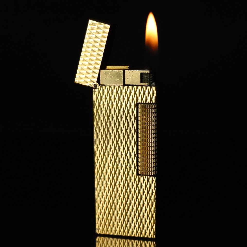 Dunhill - Diamond Pattern Rollagas Lighter - χωρίς τιμή ασφαλείας - Αναπτήρας - Gold plated #1.0