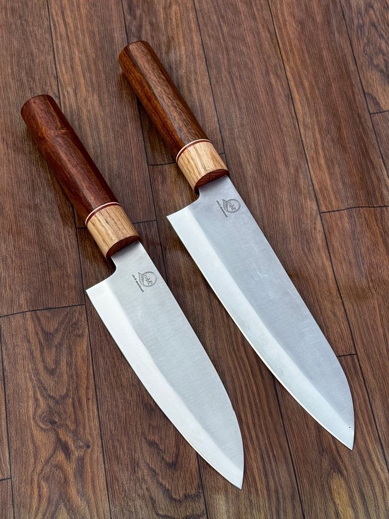 厨刀 - 日式风格。手工厨房刀，厨师刀，非洲木材 10/53 - 亚洲 #1.0
