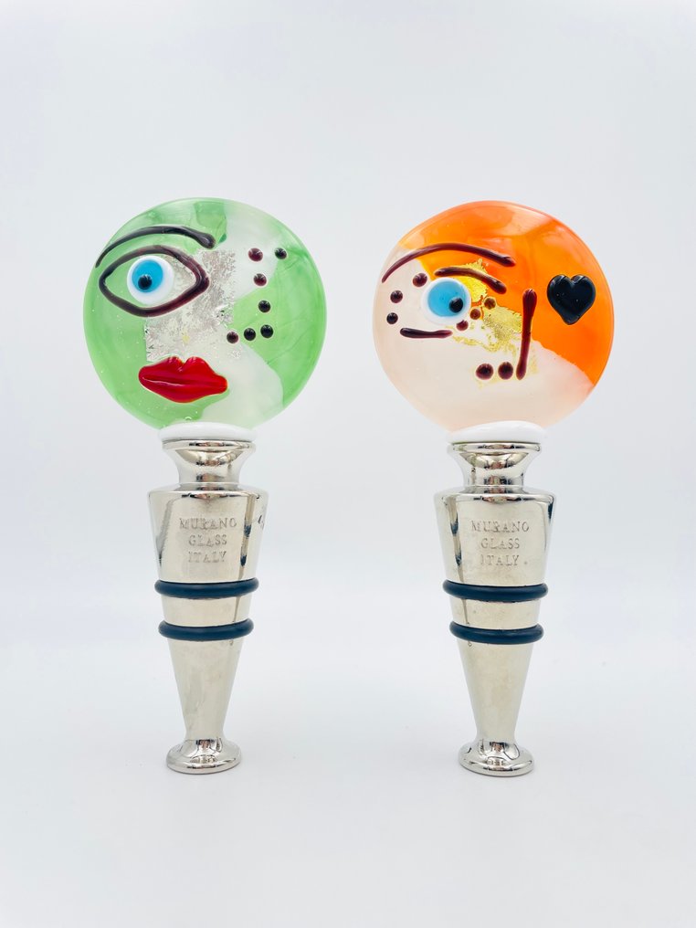 Guidotti - Veistos, Picasso Tappi Bottiglia con foglia d’argento e argento - 11 cm - vetro di Murano - 2025 #1.0