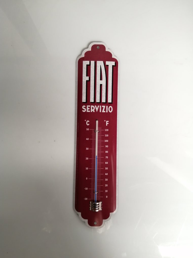 Fiat - θερμόμετρο στυλ ρετρό. - Διαφημιστική πινακίδα - Αλουμίνιο, Γυαλί #1.0