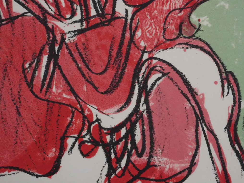 Pierre Alechinsky (1927) - Personnage surréaliste en rouge #4.3