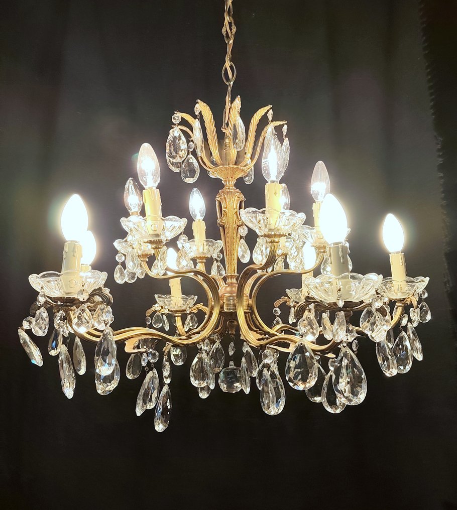 Candelabru - Nici o rezervă - bronz și sticlă - 12 lumini #2.1