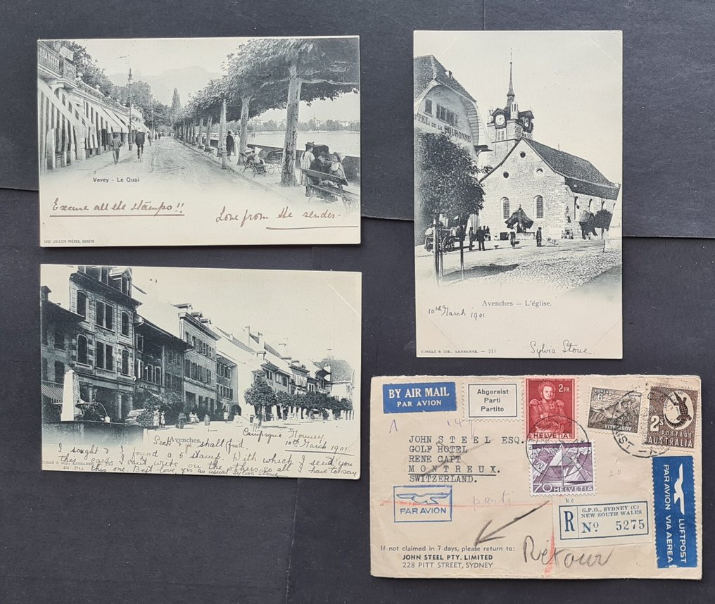 Switzerland  - B83) 1850-1973 collection of stamps including blocks #4, 14, 15, back of book, on 37 photos. #1.0