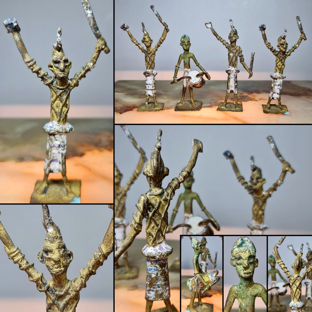 Ensemble de quatre figurines en bronze - Φιγούρα - Αφρική  (χωρίς τιμή ασφαλείας) #1.0