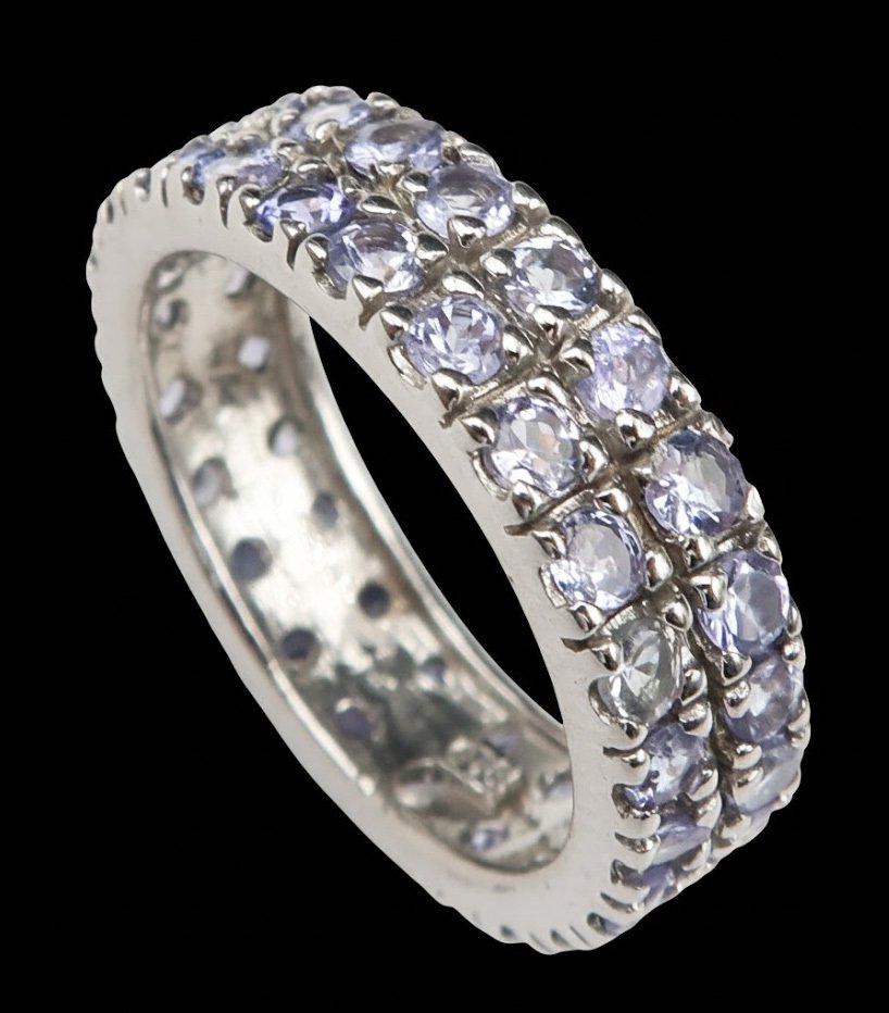 Argento, Anello d'eternità in tanzanite: saggezza celestiale & elevazione spirituale - argento 925 - Anello #2.1