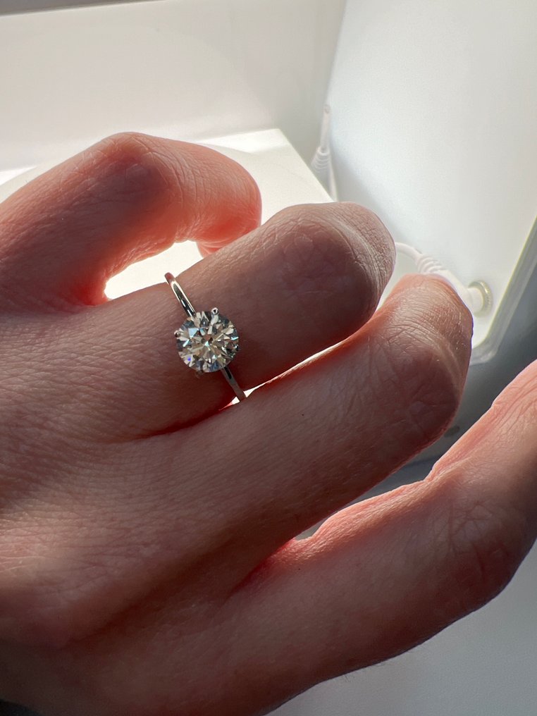 Zonder minimumprijs - Ring - 14 karaat Witgoud - 1.10ct. tw. Diamant (Lab-grown) #3.2