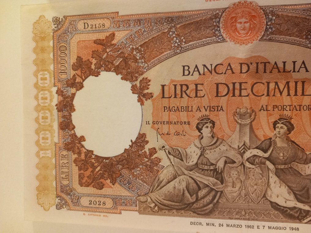 Olaszország. - 10 000 Lire - 1962 - Pick 89d (Nincs minimálár) #2.1