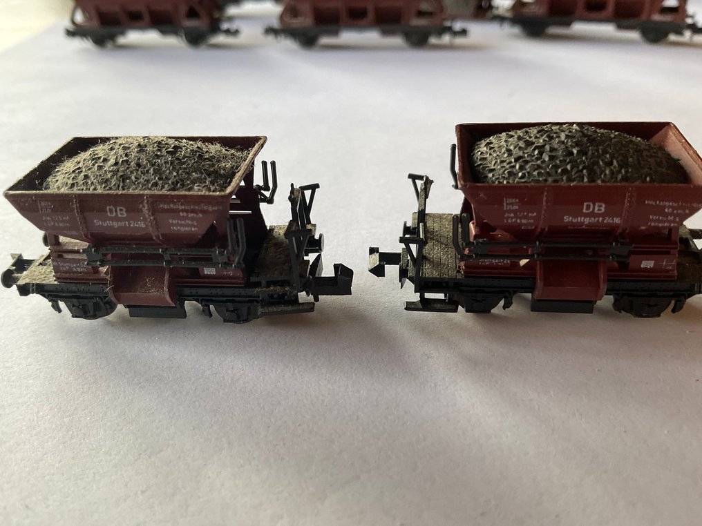 Trix N - DB 603024 - Carrozza merci di modellini di treni (9) - Set di 9 camioncini - DB #4.3