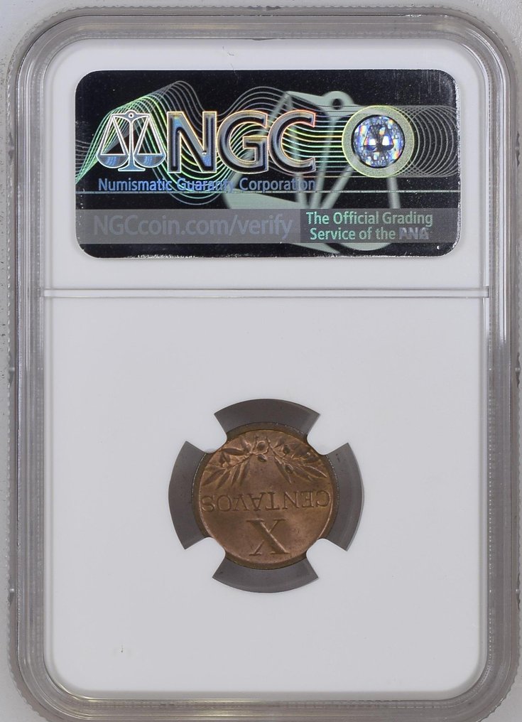 Πορτογαλία. Republic. X Centavos 1943. NGC MS 65 RB  (χωρίς τιμή ασφαλείας) #2.1
