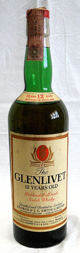 White Label + Chequers 12yo + Glenlivet 12yo  - b. 1970s - 75cl - 4 bottles #2.1