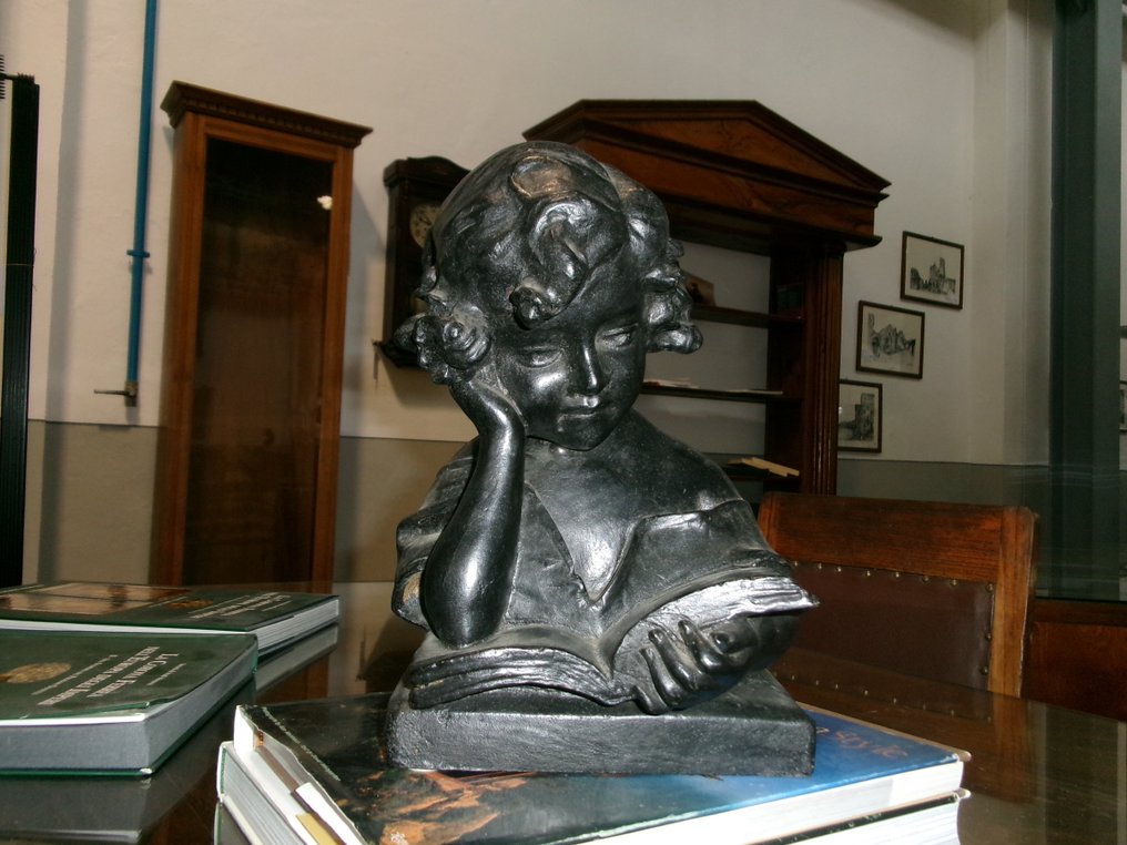 Scot - Προτομή, Bambino che legge - 30 cm - Μπρούντζος #2.1