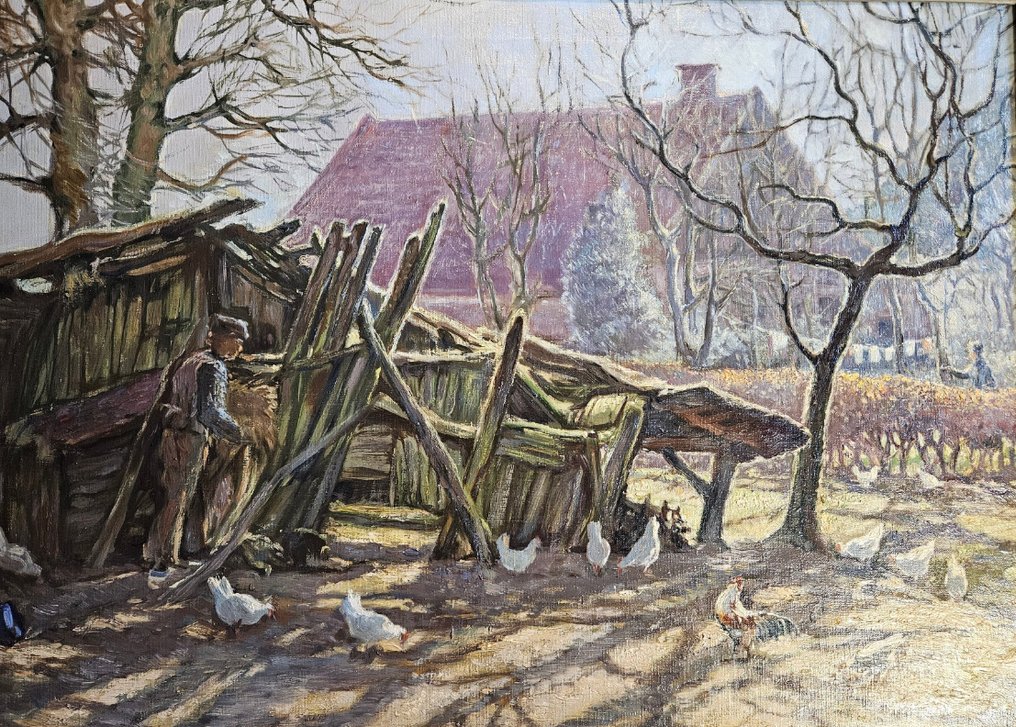Hollandse School (XX) - Schitterend impressionistisch Larens winters landschap #1.0