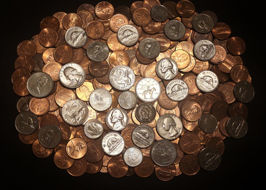 美国，加拿大. +250 Coins from 1903 including Indian Head 1 cent  (沒有保留價) #1.0