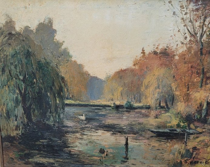 Stanislas Warnie (1879-1958) - Lac dans la forêt #1.0