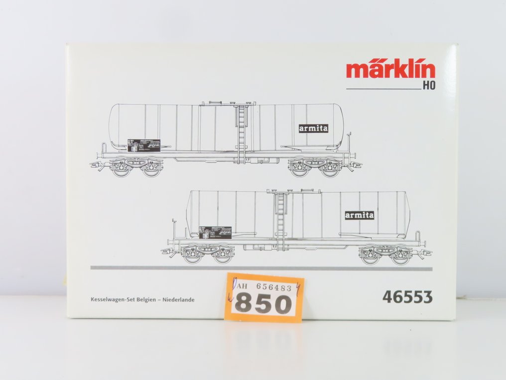 Märklin H0 - 46553 - Pienoisjunaradan tavaravaunusetti (1) - Kaksi-osainen tavaravaunusarja, jossa on nelipyöräinen kattilavaunu, ja jossa on painatus 'ARMITA'. - DB #2.1