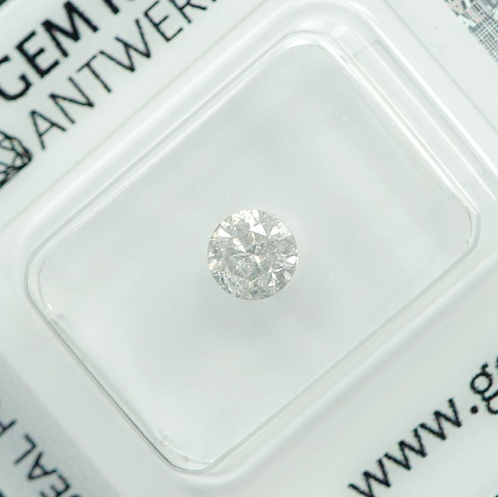 沒有保留價 - 1 pcs 鑽石  (天然)  - 0.58 ct - 圓形 - G - I3 - Gem Report Antwerp (GRA) #1.0