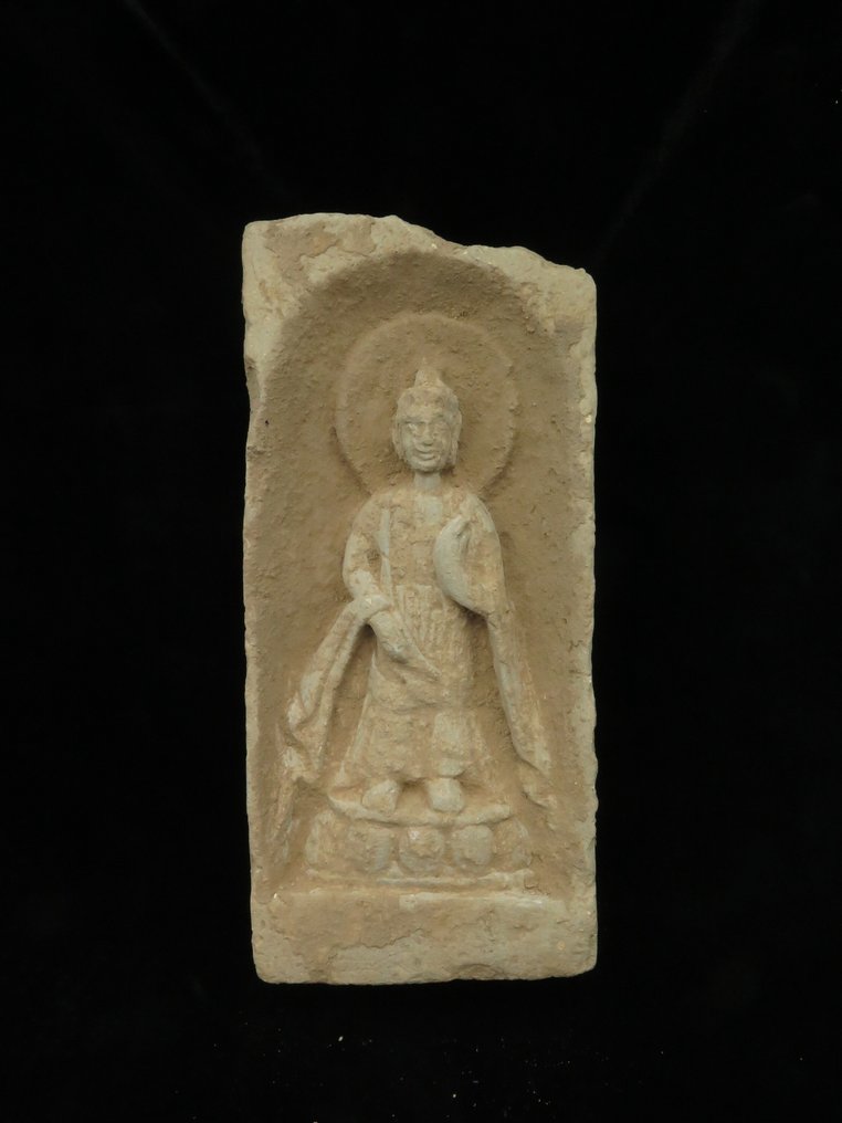 中国古代 - 北魏王朝 石头 装饰的寺庙砖 - 30 cm #1.0