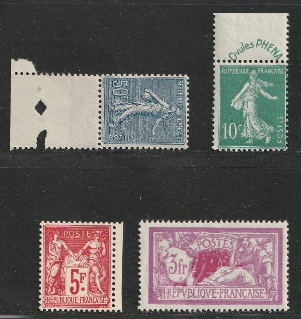 法国 1921/1927 - 更好的价值和完整的套装 - Yvert 161, 188, 216, 240 #1.0
