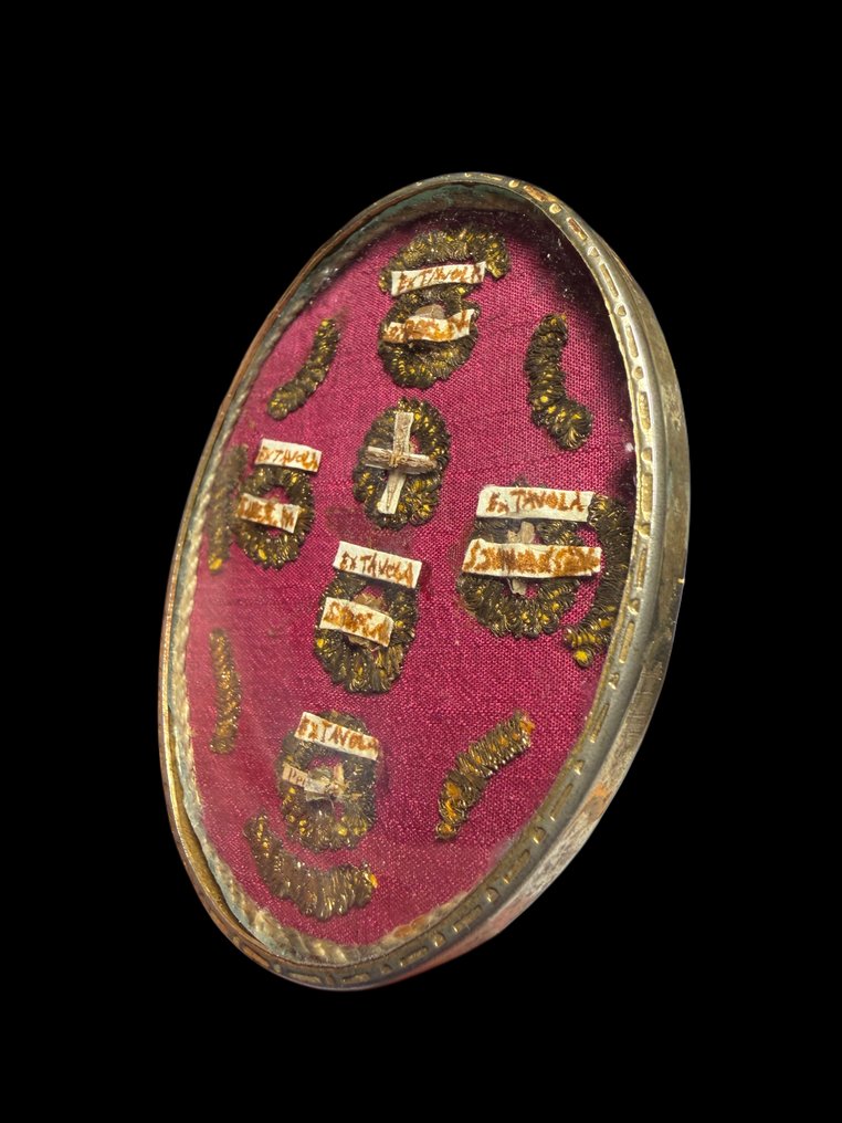 Reliquary - Ottone d'orato, Glass, Textile - 1800-1850 - Holy Cross of Our Lord Jesus Christ + 5 relics #2.1