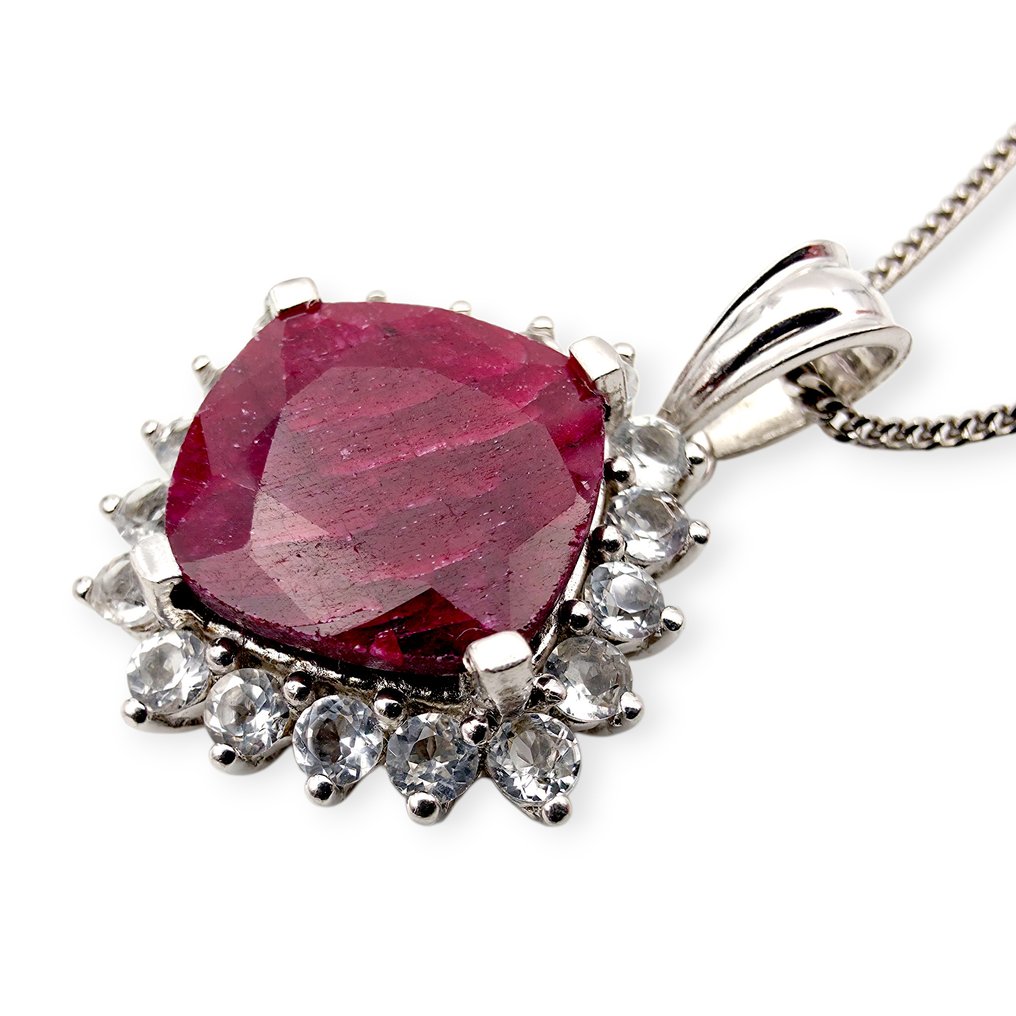 Sem preço de reserva - Harry Ivens - Colar Prata - Ruby (Certified) #4.3