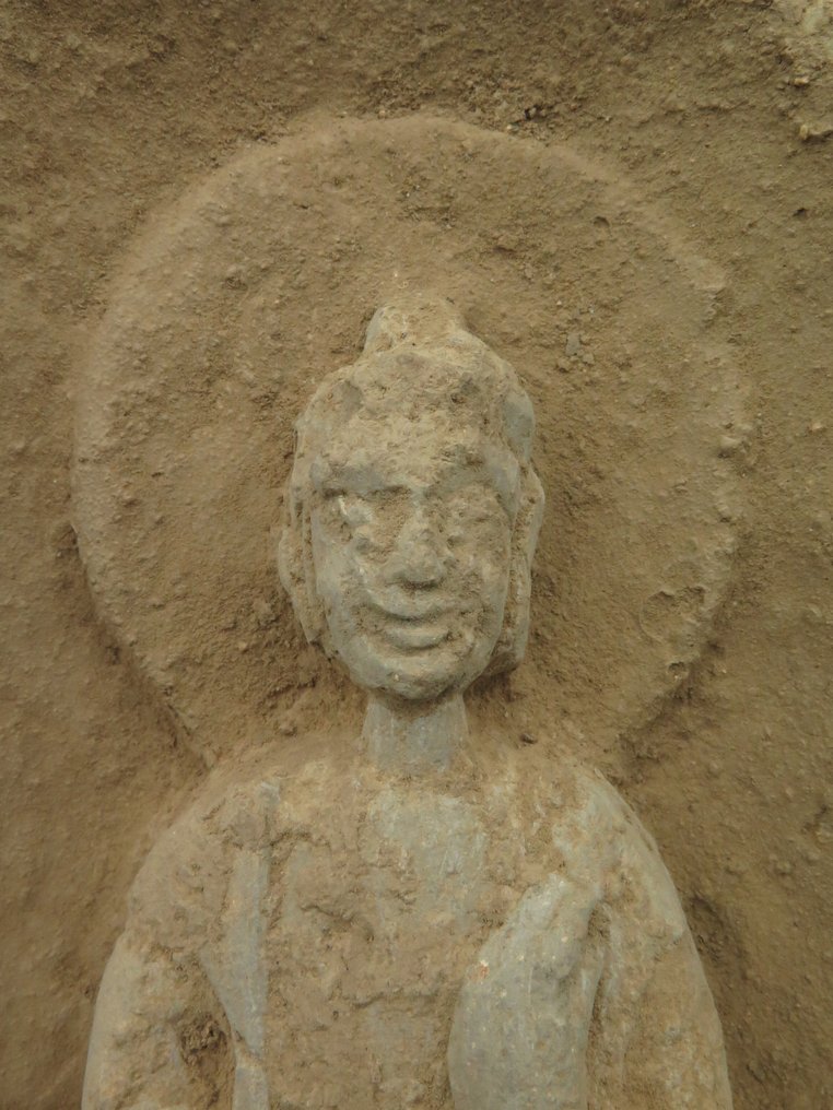 中国古代 - 北魏王朝 石头 装饰的寺庙砖 - 30 cm #2.1