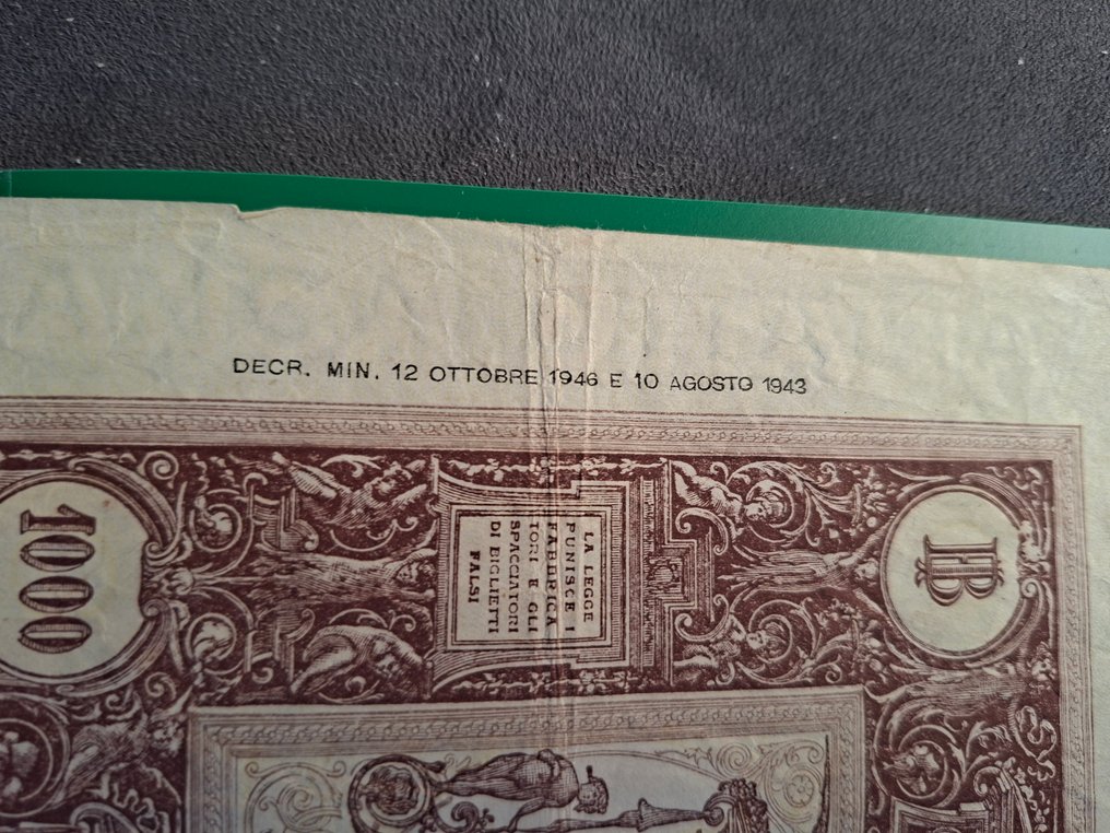 Italië. - 1.000 Lire 12/10/1946 - Gigante BI 51C; Pick 72  (Zonder minimumprijs) #2.1