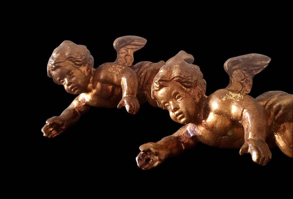 Γλυπτό, "Angeli in volo" - 1930 Ca - 20 cm - Ξύλο #4.3