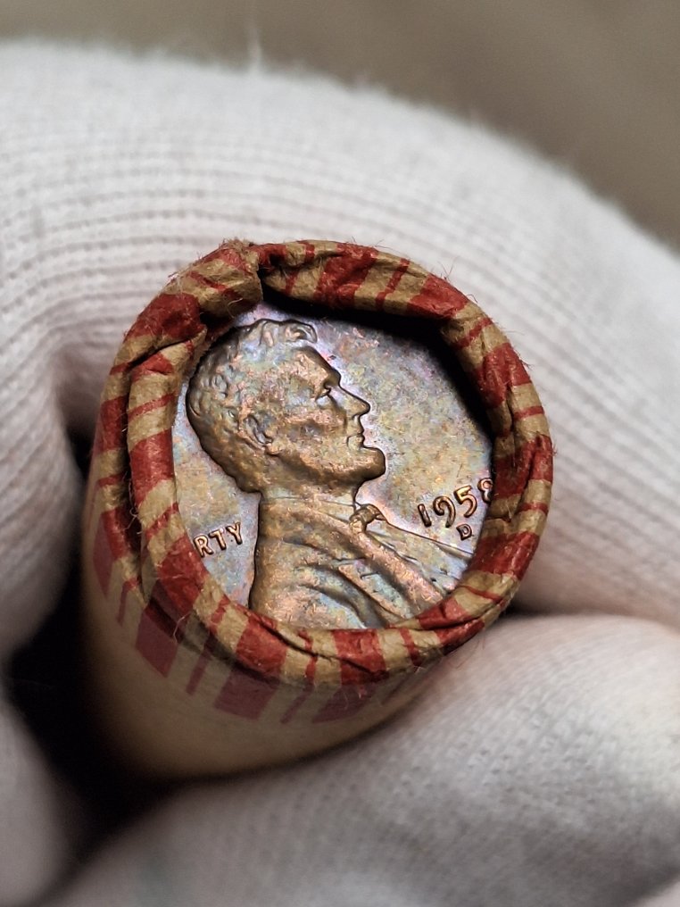 Ηνωμένες Πολιτείες. 1 rol containing Indian Head 1898 on one end/Wheat Cent 1958-D on the other end  (χωρίς τιμή ασφαλείας) #4.3