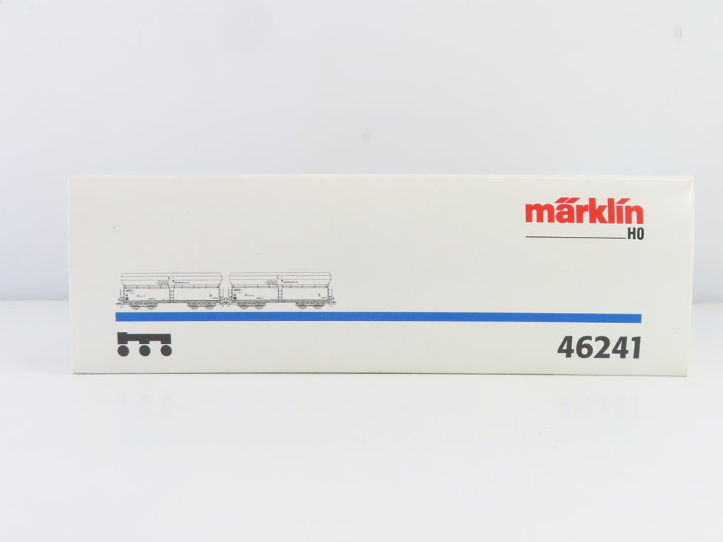Märklin H0 - 46241 - Modeltog godsvogn sæt (1) - 2-delte godsvognsæt med 4-akslede under/selvløsere. - DB #4.3