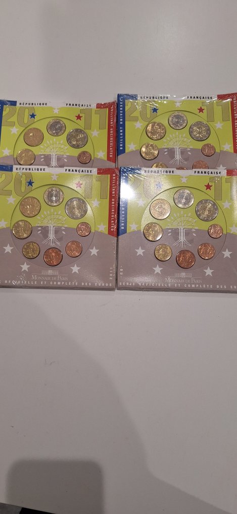 Ranska. Year Set (BU) 2011 (4 sets) (Ei pohjahintaa) #1.0