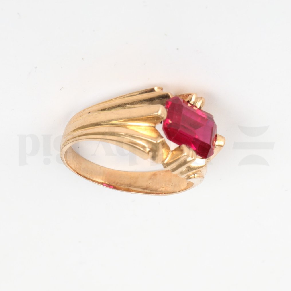 Bague - 19,2 carats Or jaune Pierre précieuse synthétique - Joia Portuguesa #4.3