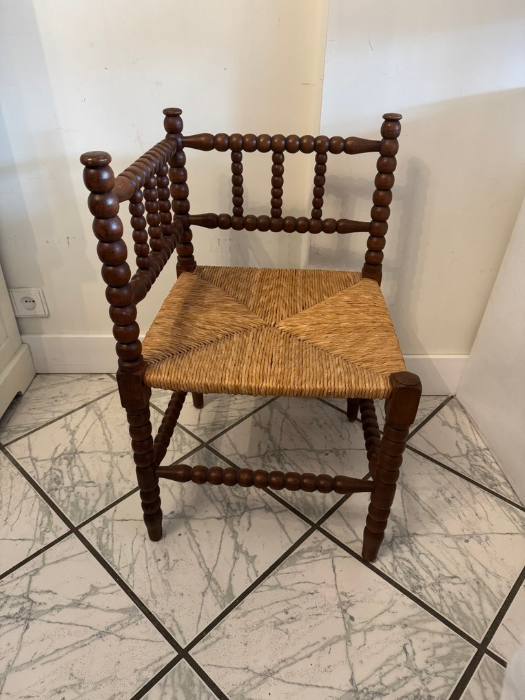 椅子 - 古董木制旋转角落椅 - 木 #1.0