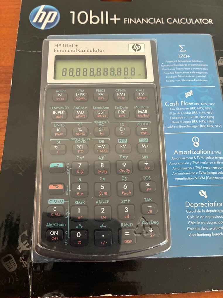 Hewlett Packard HP 10bII+ Financial Calculator - Computador - Na caixa original fechada #1.0