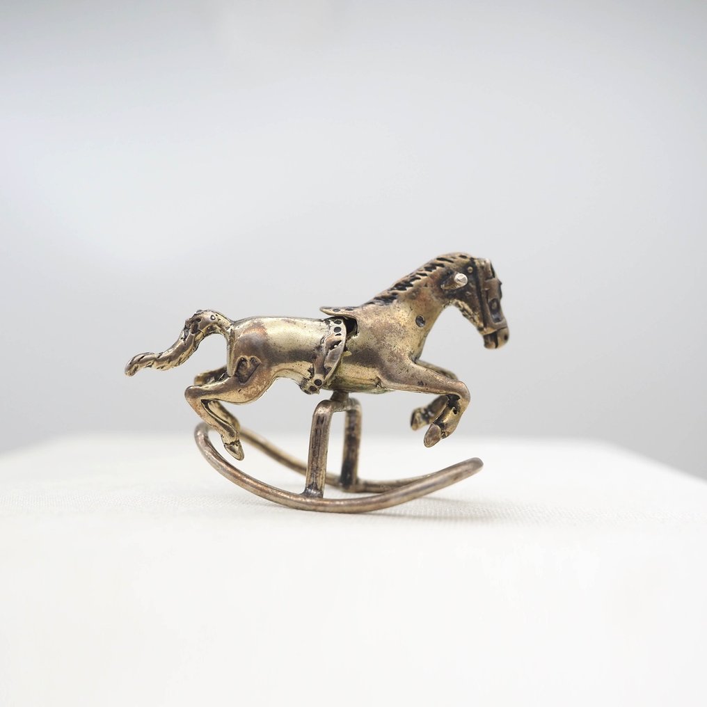 Miniatyrfigur - Cavallo a dondolo - .800 sølv #1.0