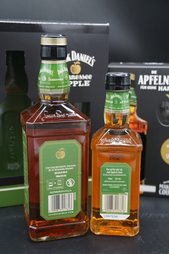 Jack Daniel's 2 Apple giftsets - 350ml and 700ml both with glasses  - 700ml and 350ml - 2 üvegek #1.0
