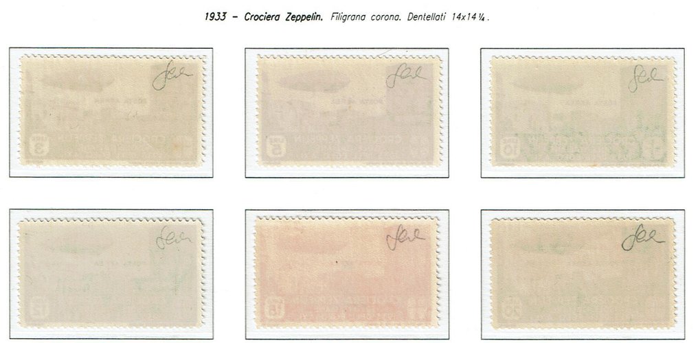 Îles Aegean italiennes -  questions générales 1933 - Croisière Zeppelin MNH - Sassone A 22/27 #1.0