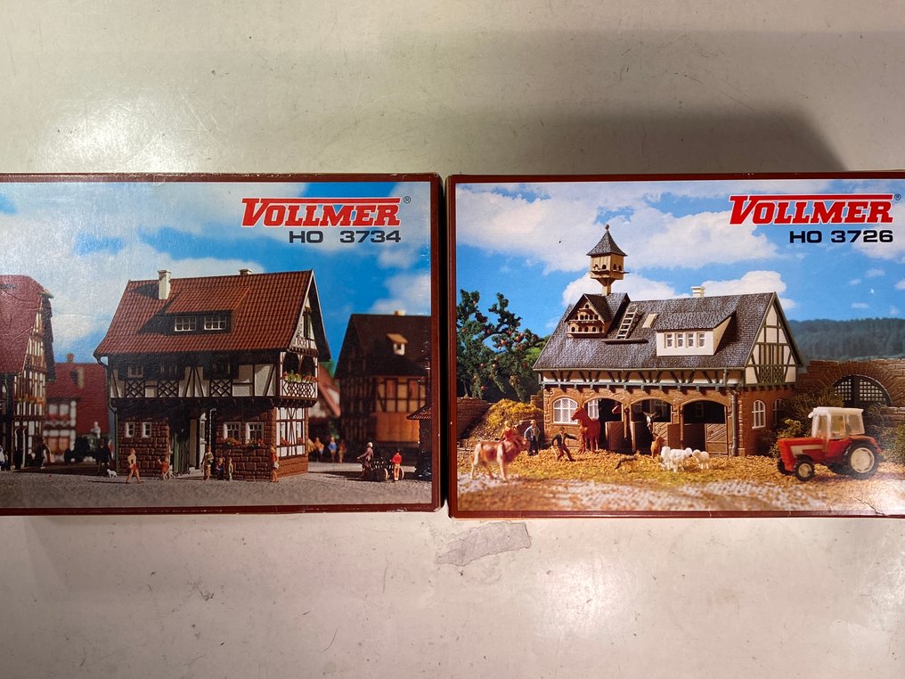 Vollmer H0 - 3726, 3734 - 模型火車建造工具 (2) - Groot varkwerk 养猪场和带附件的大马厩 #1.0