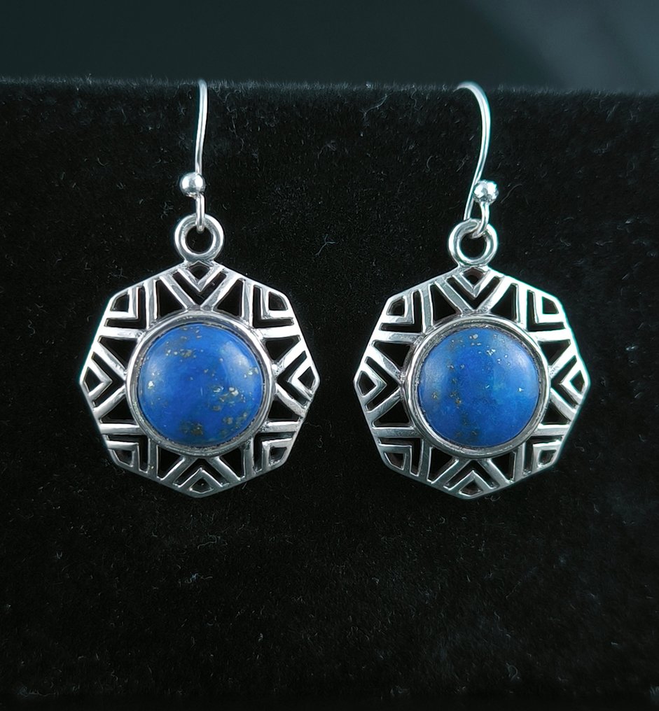 Lapislazuli - Silber - Ohrringe - Sterlingsilber #1.0