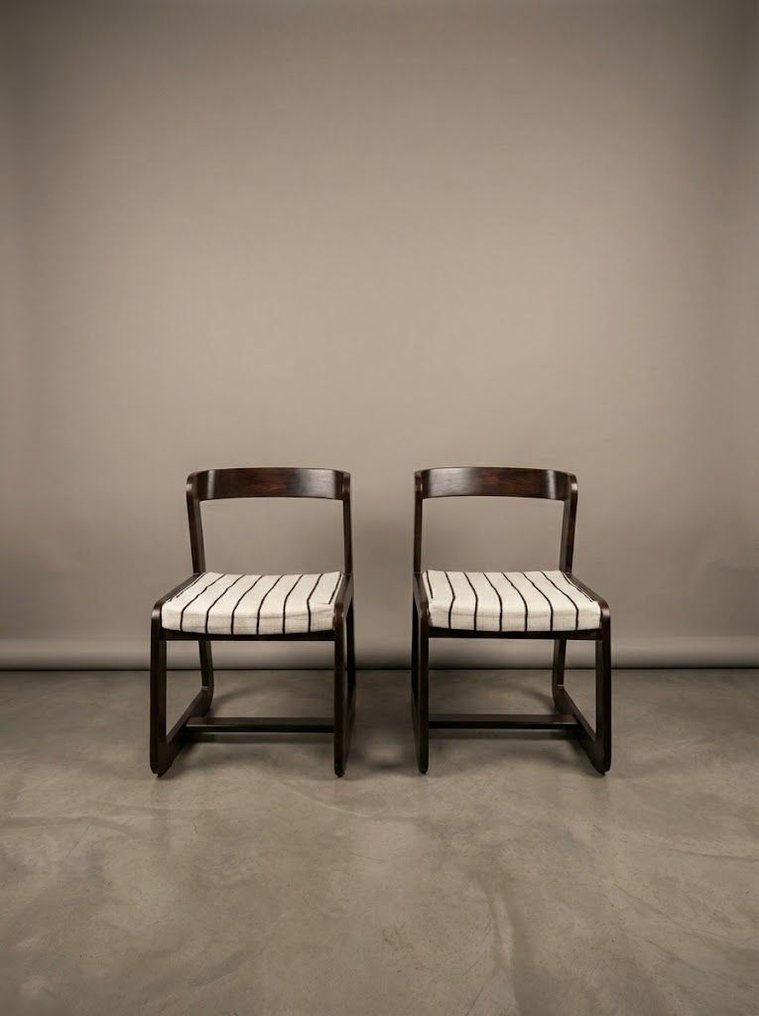 Mario Sabot - Willy Rizzo - Stol (2) - Træ, Stof #1.0