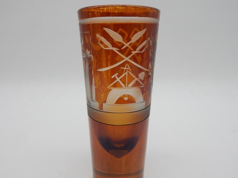 Άγνωστη - Διακριτικό - masonic franc maconnerie old engraved glass - 20ος-τέλη #3.2