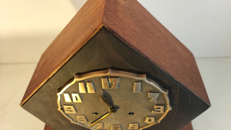 Ρολόι σχολής Άμστερνταμ -  Αρ Ντεκό eiken-coromandelhout-messing - 1920-1930 #2.1