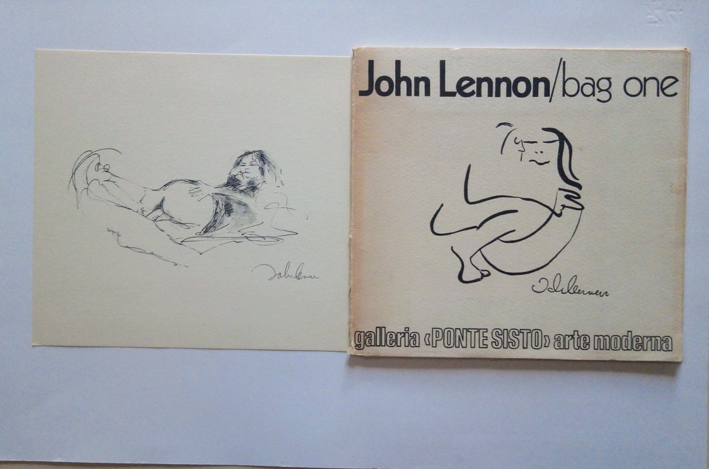 John Lennon - John Lennon - 1 Lithography (21x21 cm) - 1971 Ponte Sisto  'Bag One' - Booklet cover page not included #1.0