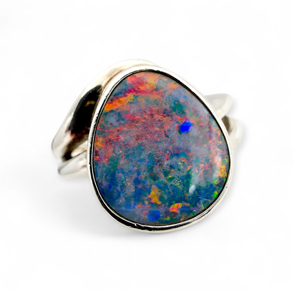 Zonder minimumprijs - Ring Zilver - Opal Doublet (Gecertificeerd) #3.2