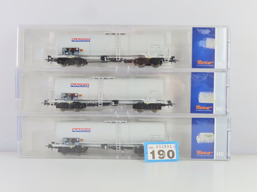 Roco H0 - 66459 - Carrozza merci di modellini di treni (3) - 3 carri cisterna a quattro assi 'NACCO' - NS #1.0