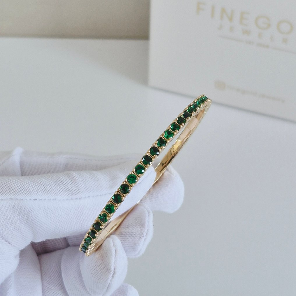 Bracelet - 14 carats Or jaune Zircon - Titane flexible #1.0