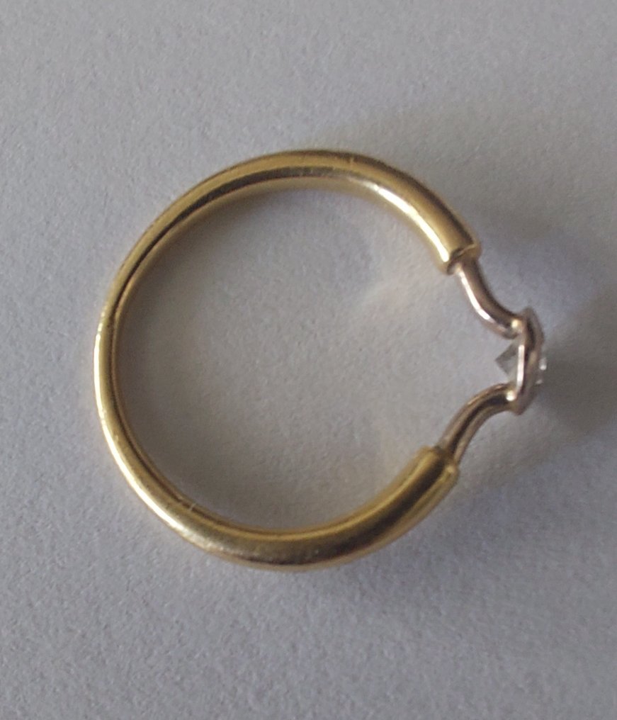Bague - 12 carats Or jaune, Or blanc -  0.25ct. tw. Diamant (Naturelle)  #4.3