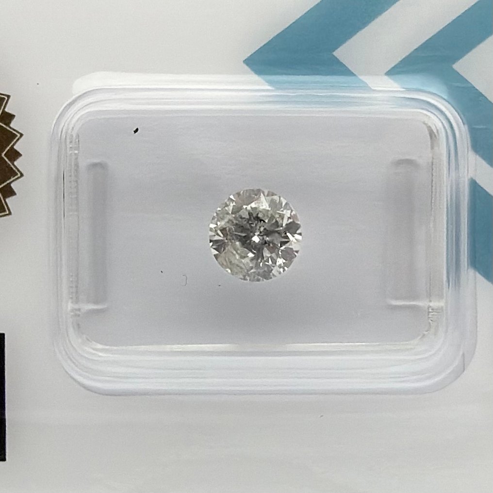 No reserve price - 1 pcs Diamond  (Natural)  - 1.00 ct - Round - I - I2 - International Gemological Institute (IGI) #1.0