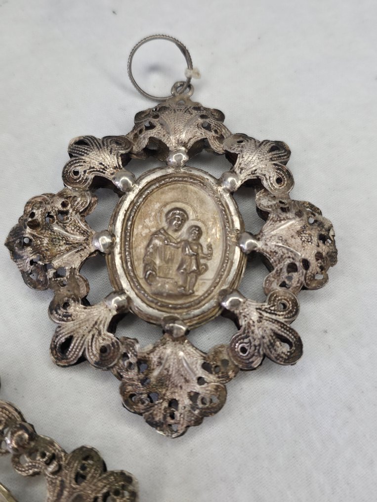 Antiek Reliekhouder (3) - Zilver - 1930-1940 - Medaglini Votivi #3.2