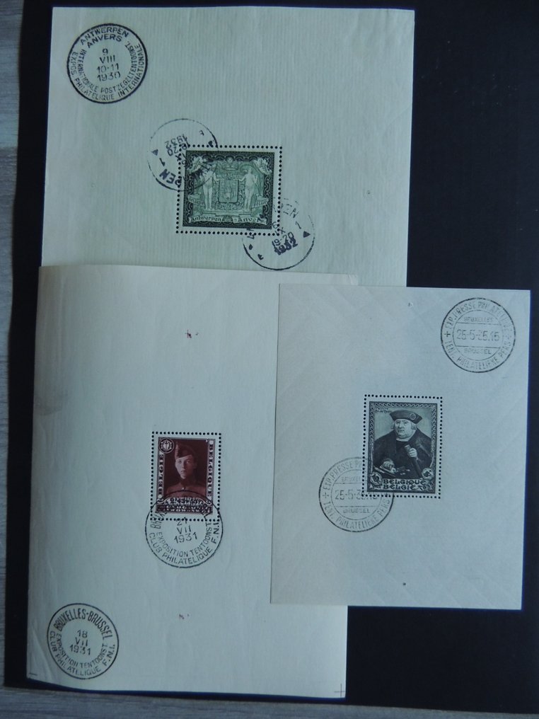 Belgien 1930/1935 - Sæt af blokke Cob # 2/4 udstemplede #1.0