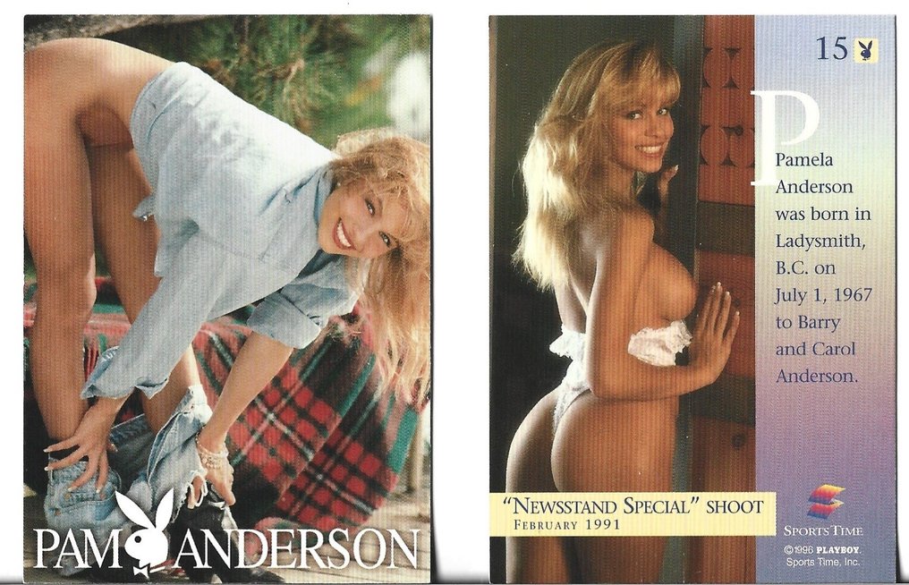 Signed; Pamela Anderson - PAMELA ANDERSON, photo (signed) & 5 Trading Cards - 1996 #3.2